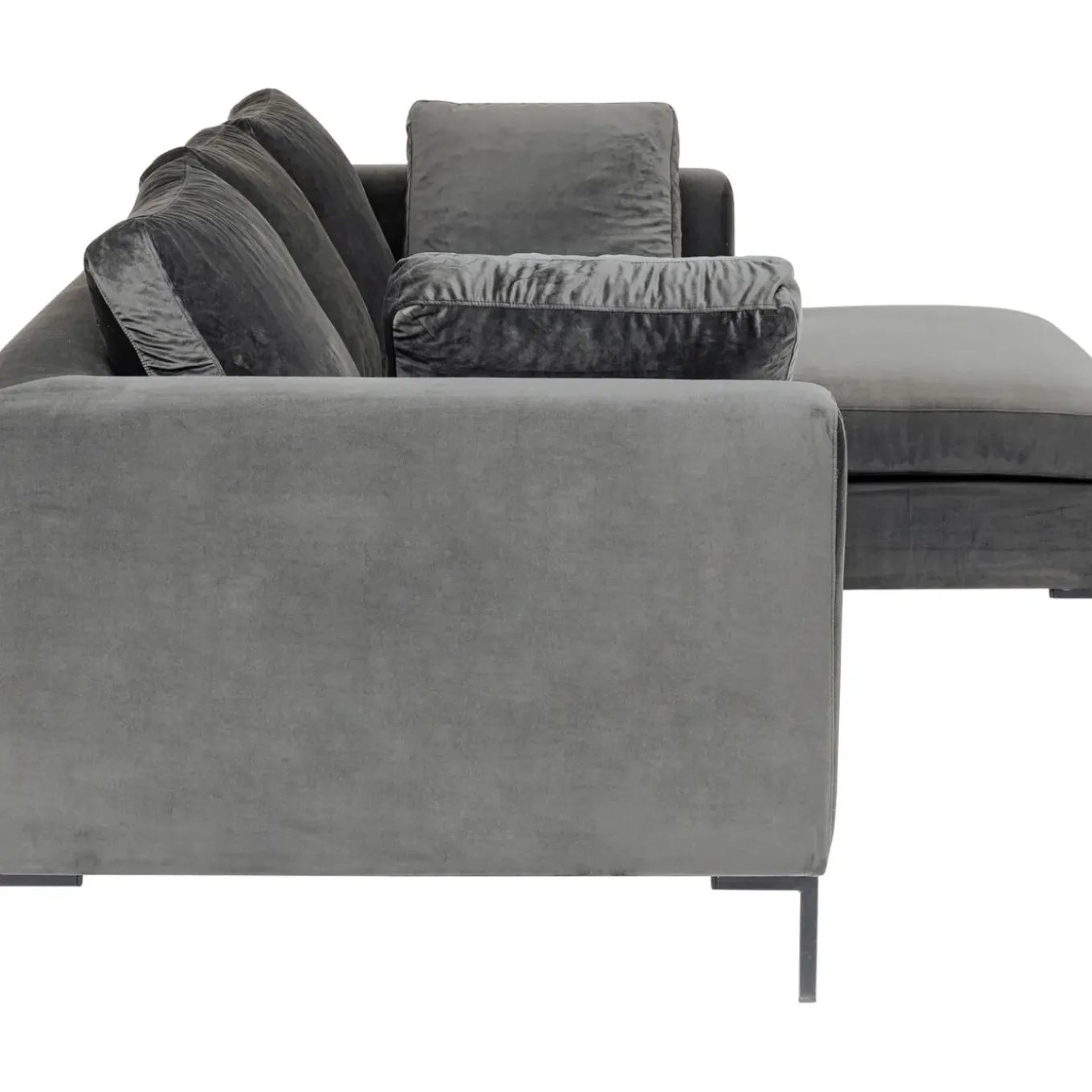 Canapés D Angle Gianni Pm Velours Gris Droite