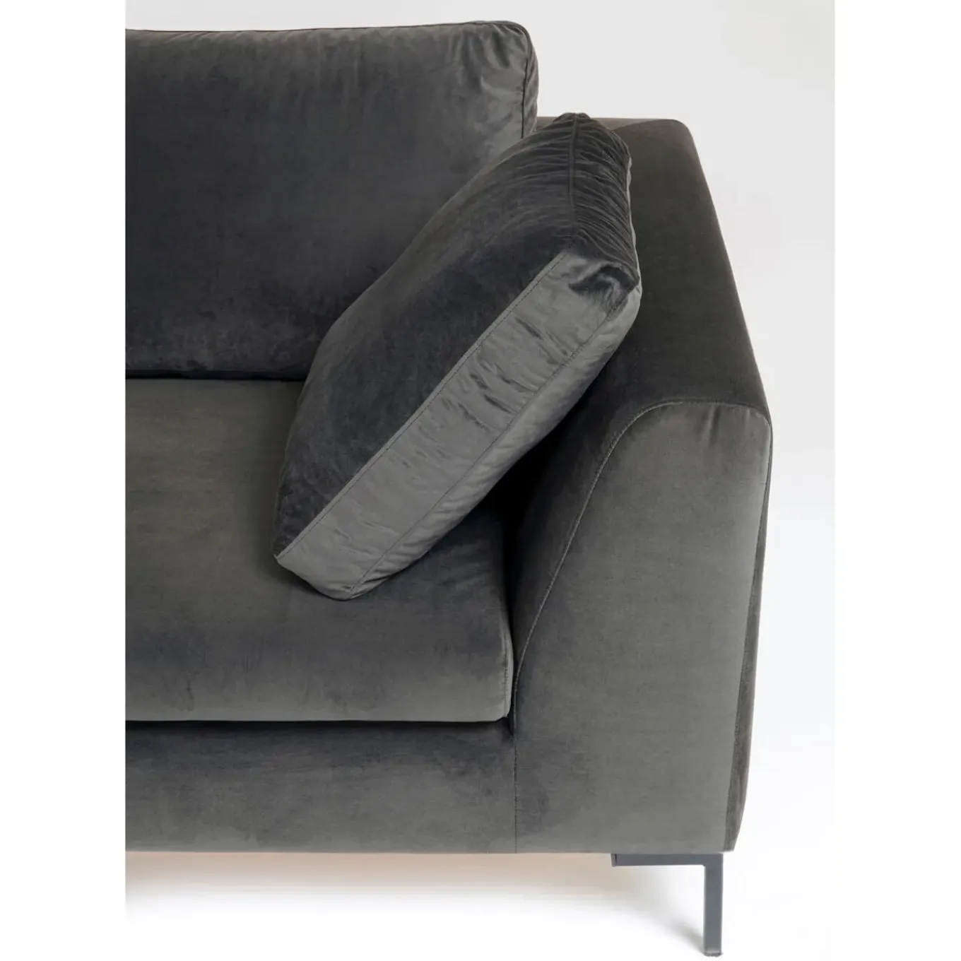 Canapés D Angle Gianni Pm Velours Gris Droite