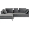 Canapés D Angle Gianni Pm Velours Gris Gauche