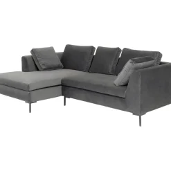 Canapés D Angle Gianni Pm Velours Gris Gauche