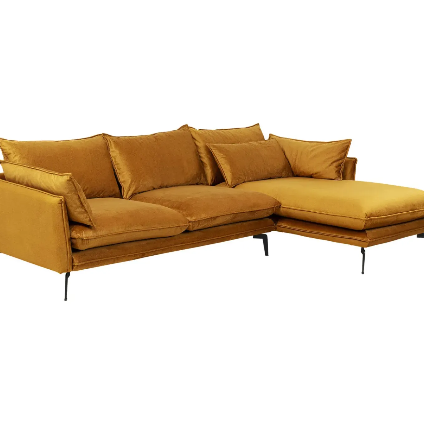 Canapés D Angle Monza Droite Velours Curry 296Cm