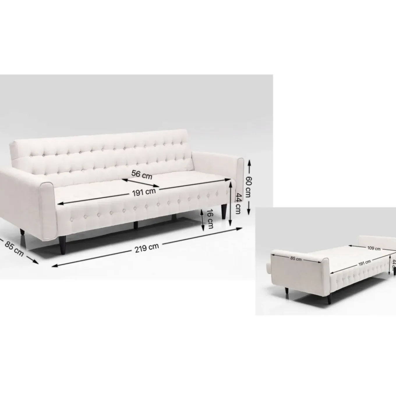 Canapés Lit Milchbar Beige 219Cm
