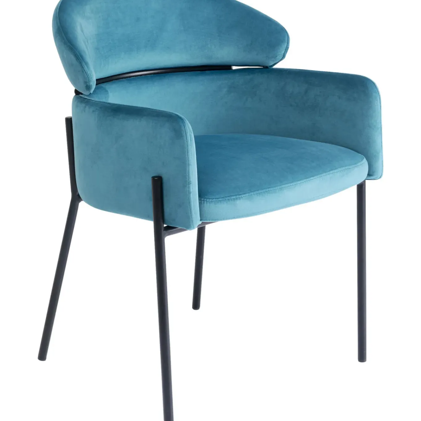 Chaise A. Acc. Alexia.Velours Bleu