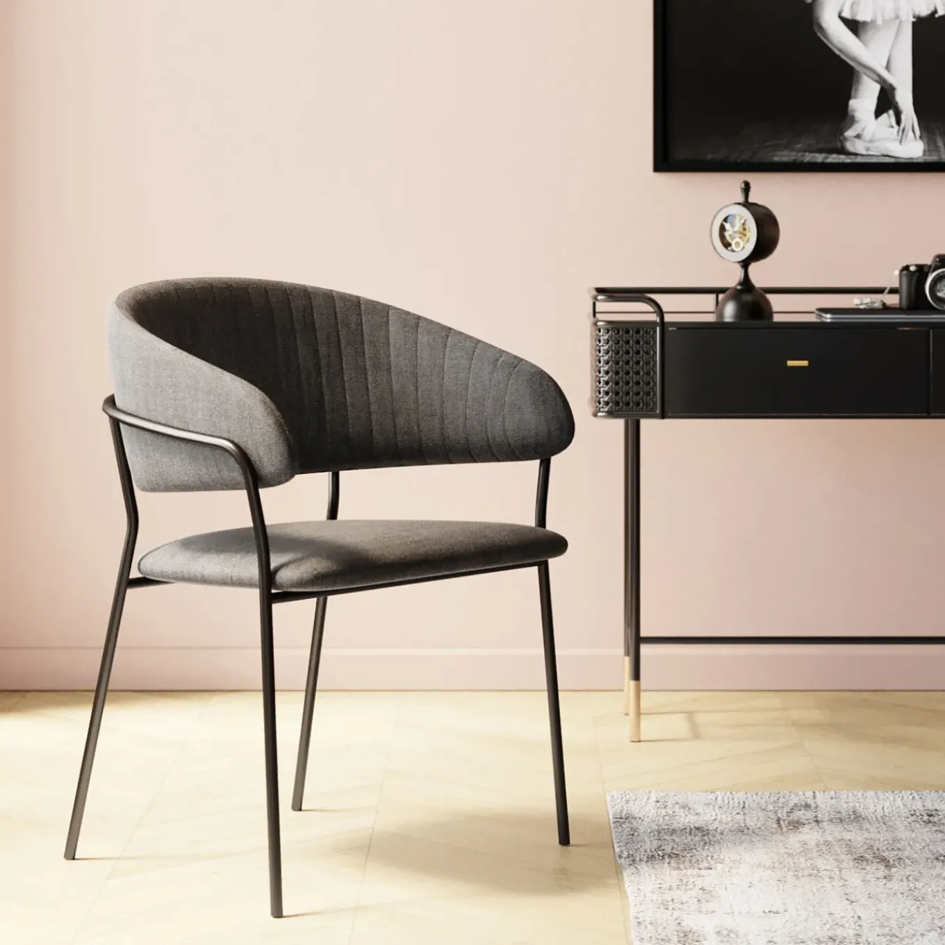 Chaise A. Acc. Belle Anthracite (2/Set)