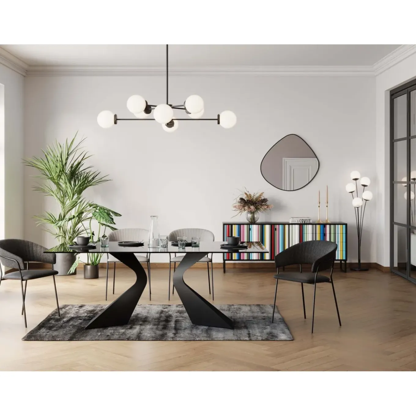 Chaise A. Acc. Belle Anthracite (2/Set)