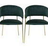 Chaise A. Acc. Belle Velvet Vert (2/Set)