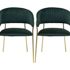 Chaise A. Acc. Belle Velvet Vert (2/Set)