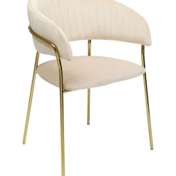 Chaise A. Acc. Belle Velvet Creme (2/Set)