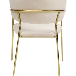 Chaise A. Acc. Belle Velvet Creme (2/Set)