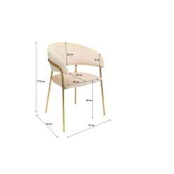 Chaise A. Acc. Belle Velvet Creme (2/Set)