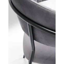 Chaise A. Acc. Belle Velvet Gris (2/Set)