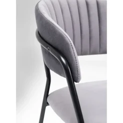 Chaise A. Acc. Belle Velvet Gris (2/Set)