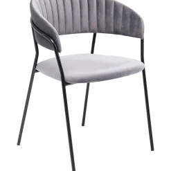 Chaise A. Acc. Belle Velvet Gris (2/Set)