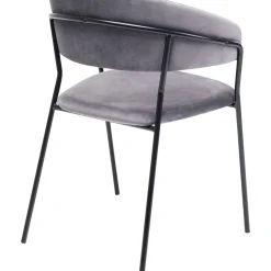 Chaise A. Acc. Belle Velvet Gris (2/Set)
