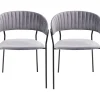 Chaise A. Acc. Belle Velvet Gris (2/Set)
