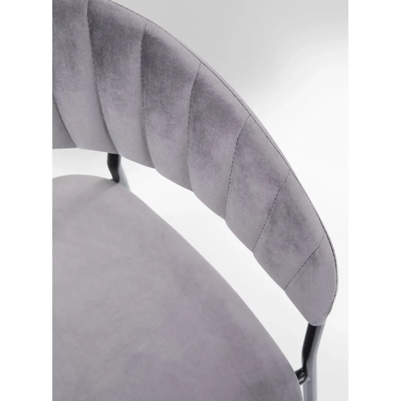 Chaise A. Acc. Belle Velvet Gris (2/Set)