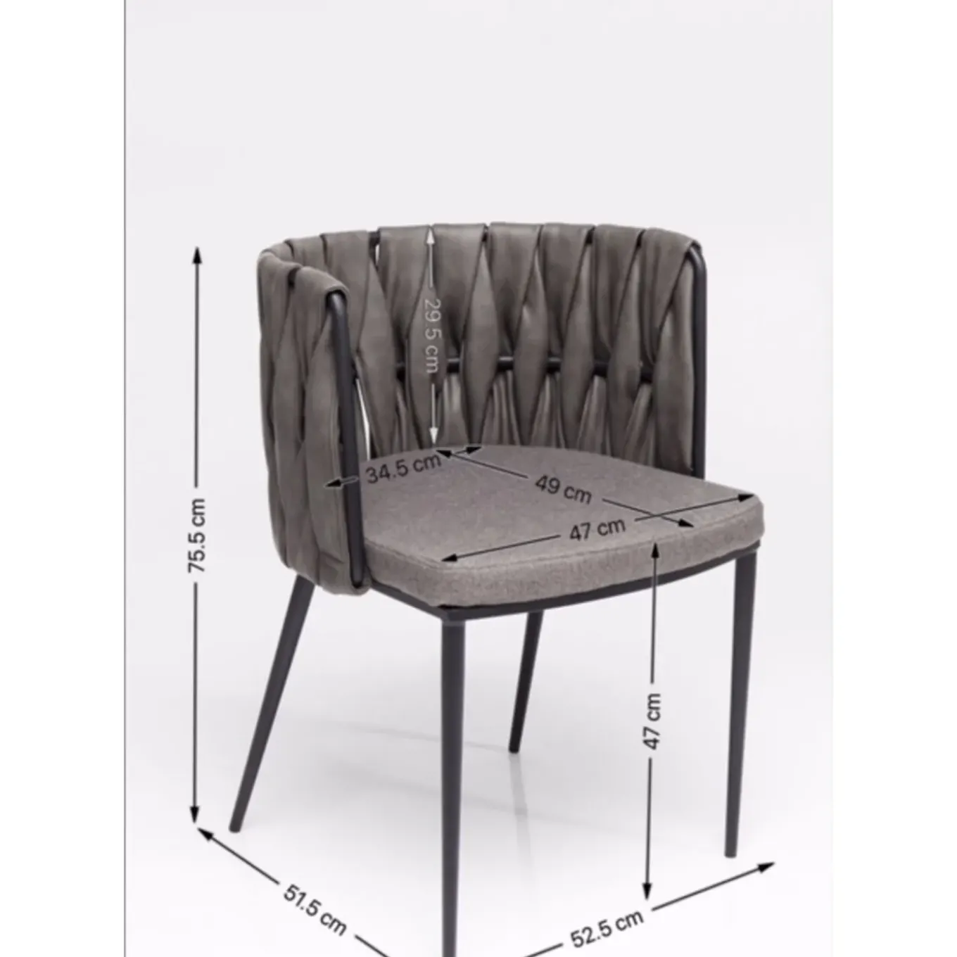 Chaise A. Acc. Cheerio Gris Av. Coussin