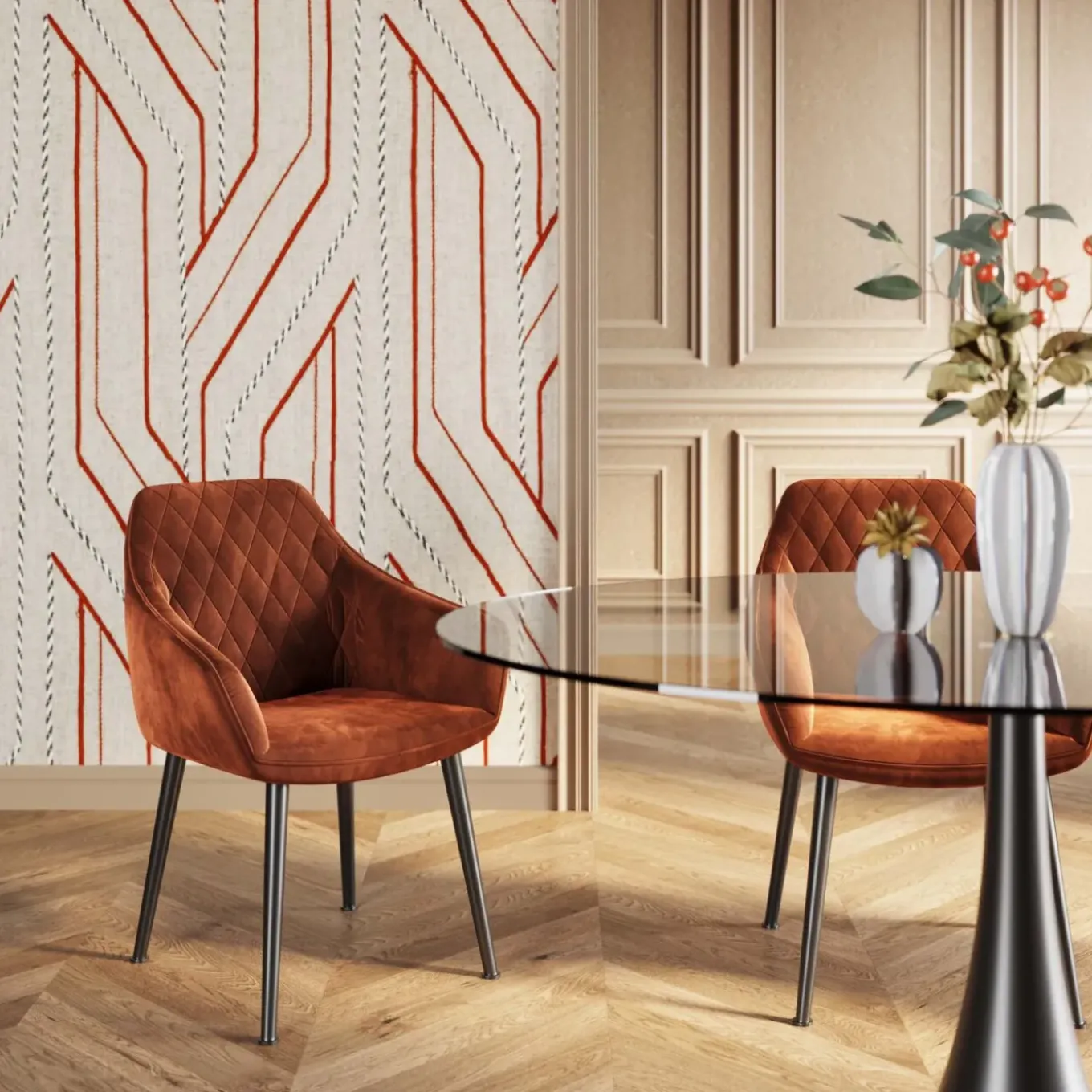Chaise A. Acc. Harry Rouge-Rouille