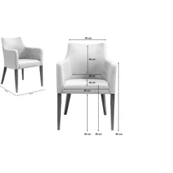 Chaise A. Acc. Mode Velours Gris