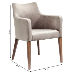 Chaise A. Acc. Mode Velours Gris