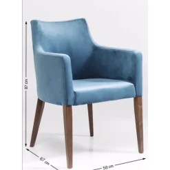 Chaise A. Acc. Mode Velours Petrole
