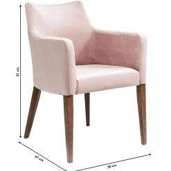 Chaise A. Acc. Mode Velours Rose