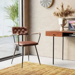 Chaise A. Acc. Salsa.Cuir Marron