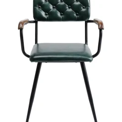Chaise A. Acc. Salsa.Cuir Vert Fonce