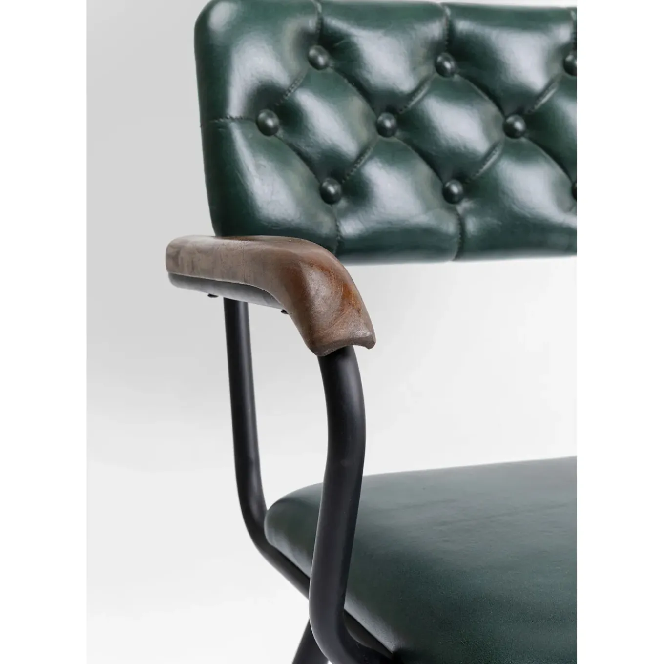 Chaise A. Acc. Salsa.Cuir Vert Fonce