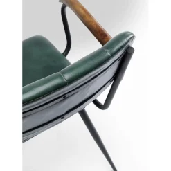 Chaise A. Acc. Salsa.Cuir Vert Fonce