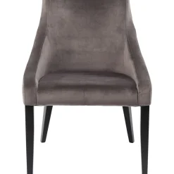 Chaise Black Mode Velours Gris