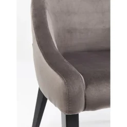 Chaise Black Mode Velours Gris