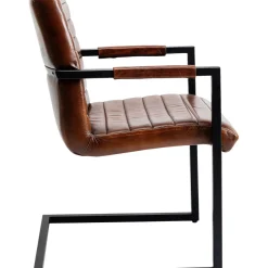 Chaise Cantilever Lola Cuir Marron
