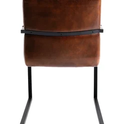 Chaise Cantilever Lola Cuir Marron