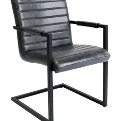 Chaise Cantilever Lola Cuir Gris