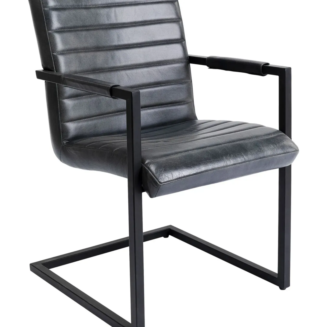 Chaise Cantilever Lola Cuir Gris