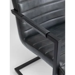 Chaise Cantilever Lola Cuir Gris