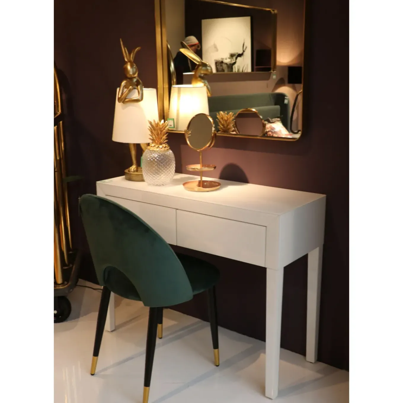 Chaise Iris Velours Vert