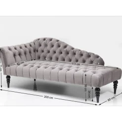 Chaise Longue Desire Gris Argente