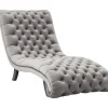 Chaise Longue Desire Velours Argente