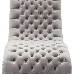Chaise Longue Desire Velours Argente