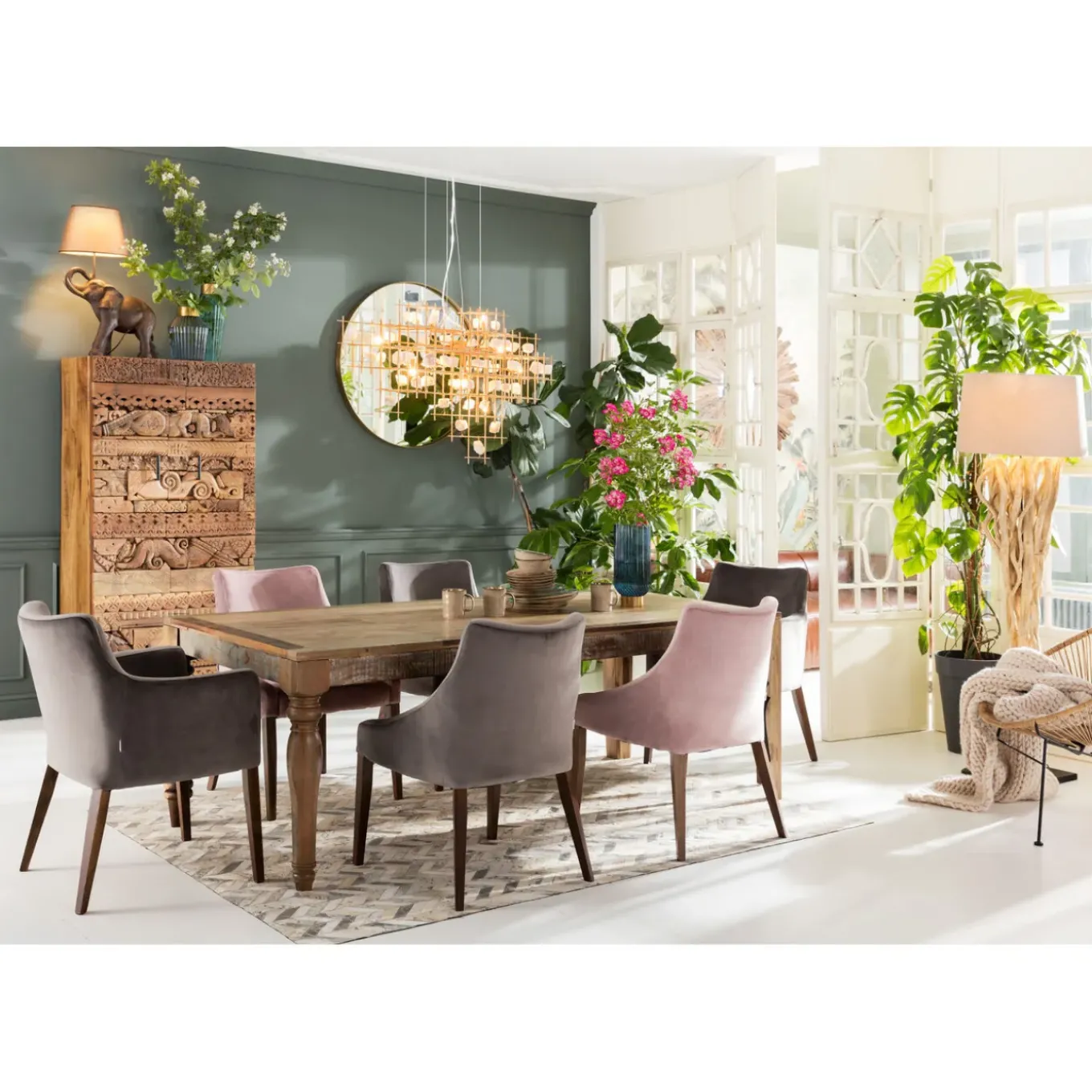 Chaise Mode Velvet Gris
