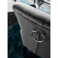 Chaise Prince Velours Gris