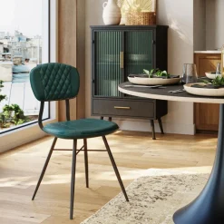 Chaise Samba Cuir Vert Fonce