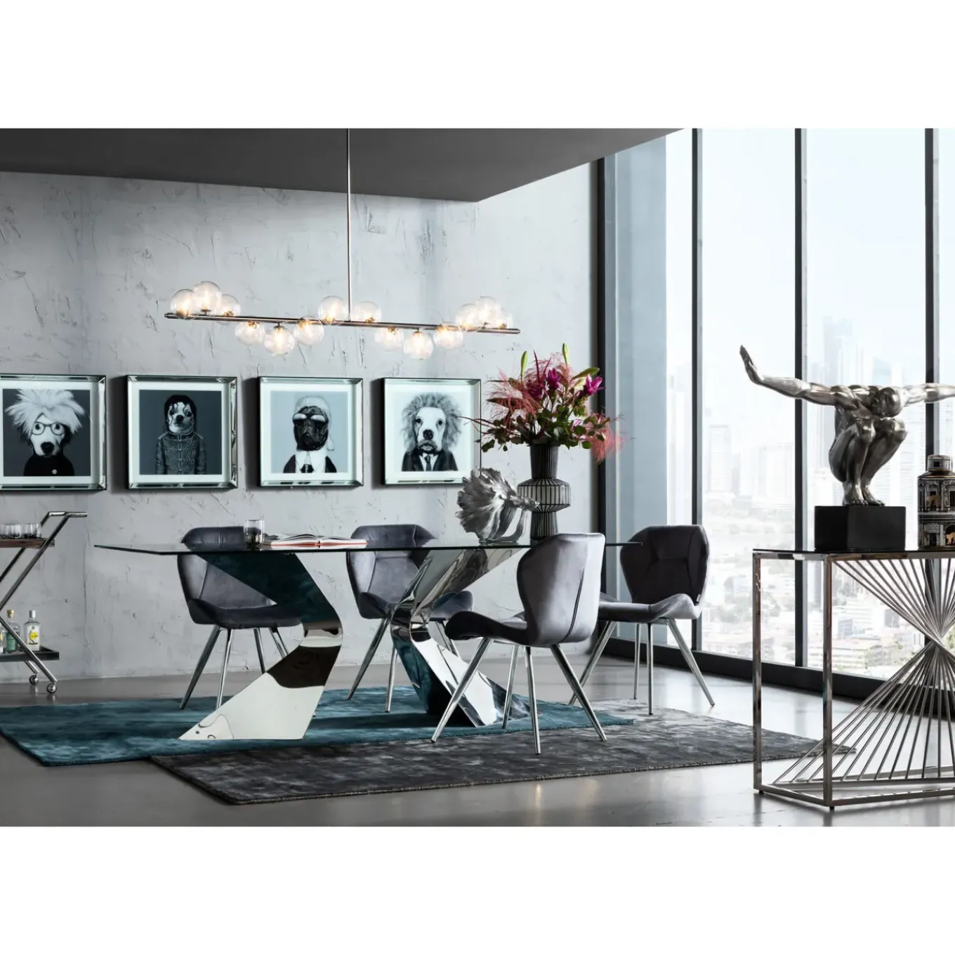 Chaise Viva Gris-Chrome