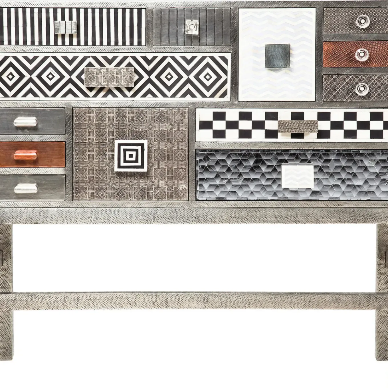 Commode Haute Chalet Argent 13 Tiroirs