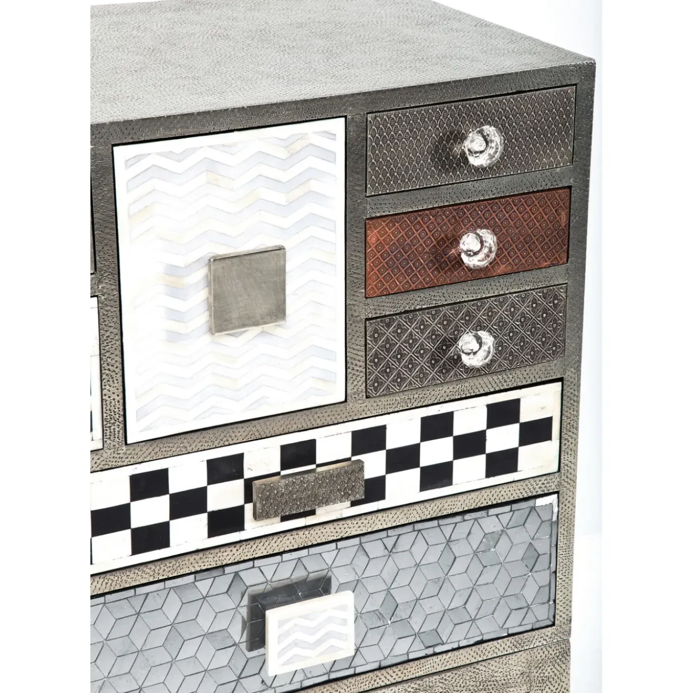 Commode Haute Chalet Argent 13 Tiroirs