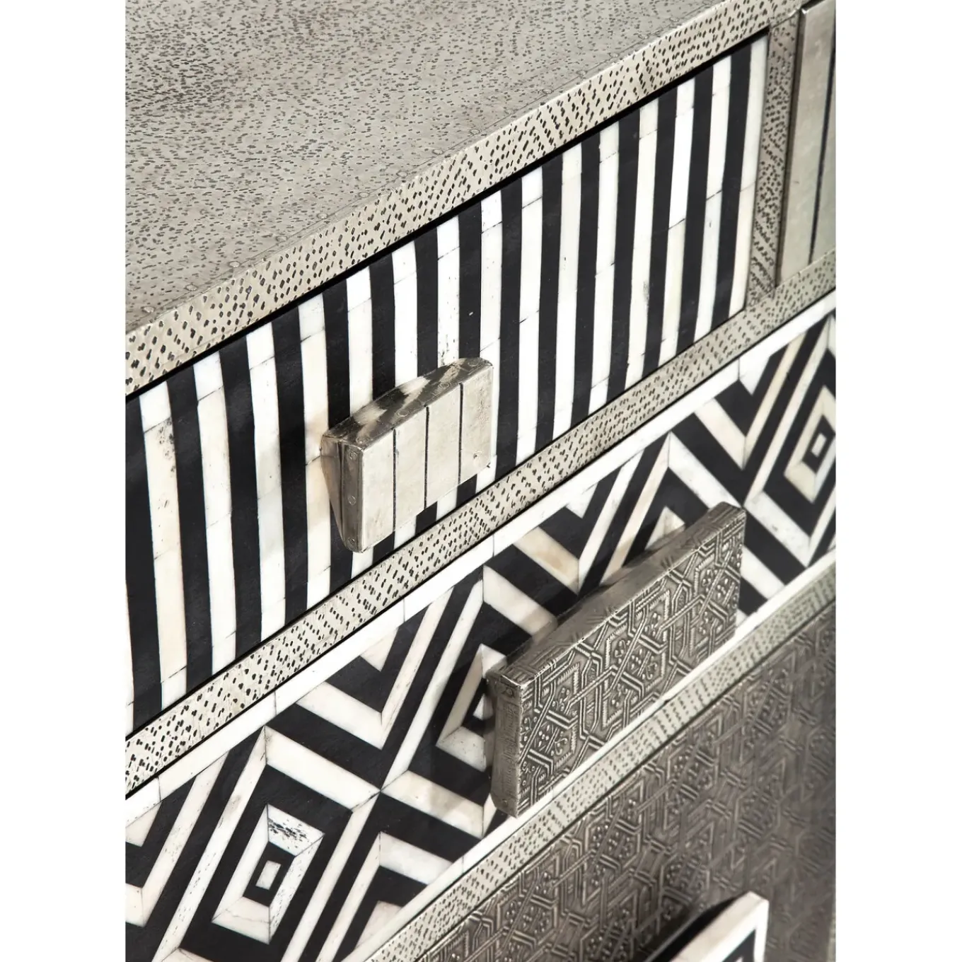 Commode Haute Chalet Argent 13 Tiroirs