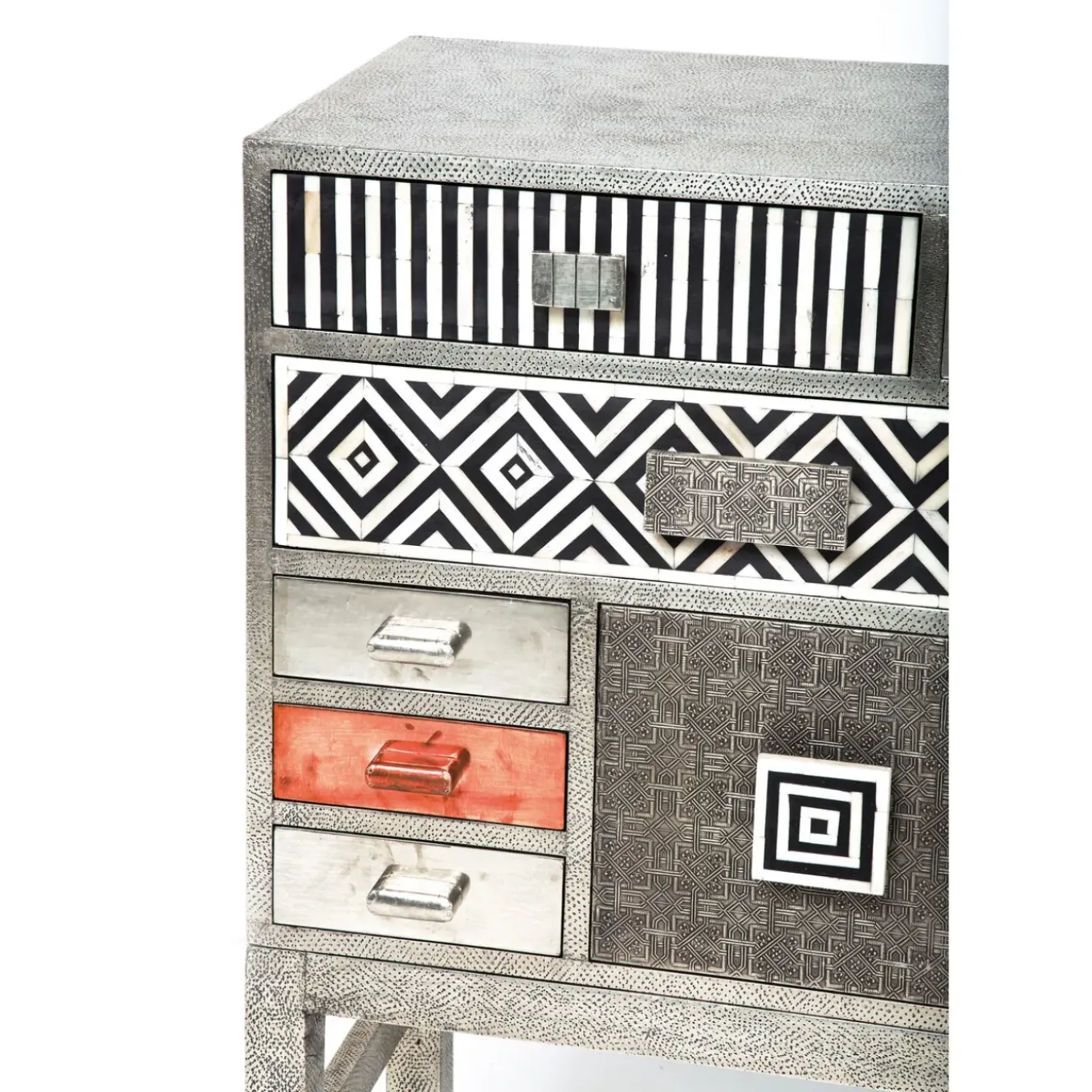 Commode Haute Chalet Argent 13 Tiroirs