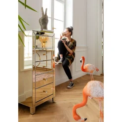 Commode Haute Luxury Champagne 5-Tiroirs